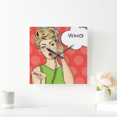 Horloge Carrée Pop art female (Maison)