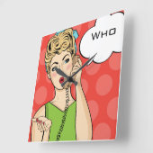 Horloge Carrée Pop art female (Angle)