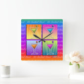 Horloge Carrée Pop art Martinis Square WALL CLOCK (Maison)