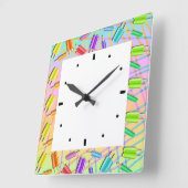 HORLOGE CARRÉE POP ART SUÇONS (Angle)