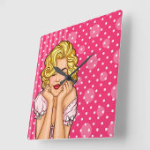 Horloge Carrée Pop art Woman