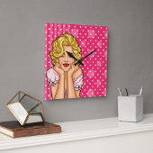 Horloge Carrée Pop art Woman