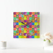 Horloge Carrée Pop Peace (Maison)