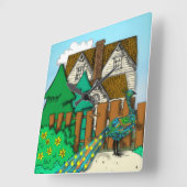 Horloge Carrée Pop Peacock (Angle)