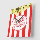 Horloge Carrée Popcorn Sac Funny Film Thème (Angle)