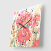 Horloge Carrée poppé flowerck clock (Angle)