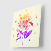 Horloge Carrée Poppies Wall Clock (Angle)