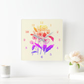Horloge Carrée Poppies Wall Clock (Maison)