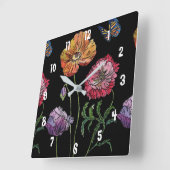 Horloge Carrée Poppy Watercolor (Angle)
