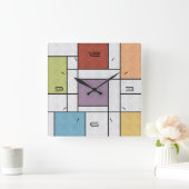 Horloge Carrée Pops De Couleur (Maison)