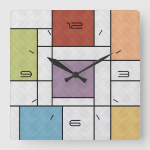 Horloge Carrée Pops De Couleur