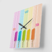 Horloge Carrée popsicles (Angle)
