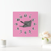 Horloge Carrée Portable gris avec logo d'oiseau (Maison)