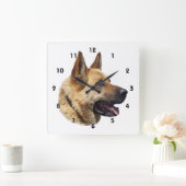 Horloge Carrée Portrait d'Alsatian German shepherd (Maison)