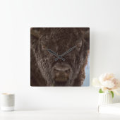 Horloge Carrée Portrait de Bison Bull (Maison)