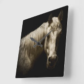 Horloge Carrée Portrait de cheval VI (Angle)