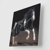 Horloge Carrée Portrait de cheval VIII (Angle)