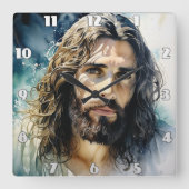 Horloge Carrée Portrait de Jésus (Recto)