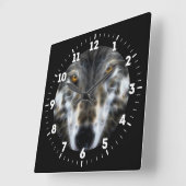 Horloge Carrée Portrait graphique inspiré de loup sur a (Angle)