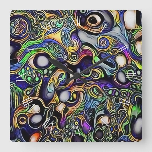 Horloge Carrée portrait homme Abstrait (Recto)