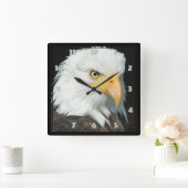 Horloge Carrée Portrait Majestic Bald Eagle (Maison)