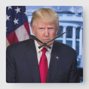 Horloge Carrée Portrait officiel présidentiel de Donald Trump