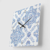 Horloge Carrée Portuguese Tile Square Wall Clock (Angle)