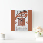 Horloge Carrée Poster de l'APE Outhouse (Maison)