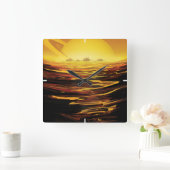 Horloge Carrée Poster de l'espace rétro - La plus grande lune de (Maison)