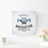 Horloge Carrée Poster de navigation de voile (Maison)