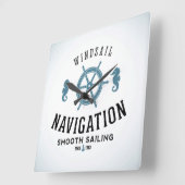 Horloge Carrée Poster de navigation de voile (Angle)