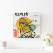 Horloge Carrée Poster du télescope spatial Kepler. (Maison)