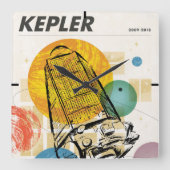 Horloge Carrée Poster du télescope spatial Kepler. (Recto)