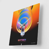 Horloge Carrée Poster du télescope Spitzer. (Angle)