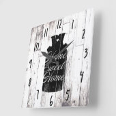 Horloge Carrée Pot à lait en bois blanc rustique de ferme Maison (Angle)