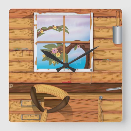 Horloge Carrée Pot Shop (Recto)