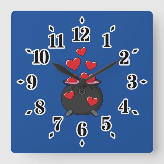 Horloge Carrée Potion d'amour des coeurs (Recto)