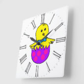 Horloge Carrée Poulet (Angle)
