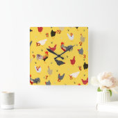 Horloge Carrée Poulet (Maison)