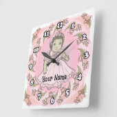 Horloge Carrée Poupée Bébé Fille (Angle)