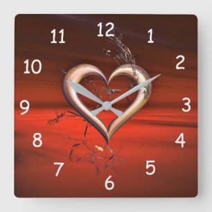 Horloge Carrée Pour l'amour du rouge