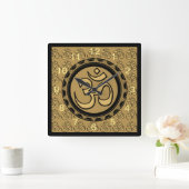 Horloge Carrée Pour Meditor Gold Wall Clock Square (Maison)