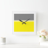 Horloge Carrée Power of yellow and grey square Wall Clock (Maison)