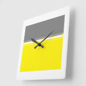 Horloge Carrée Power of yellow and grey square Wall Clock (Angle)