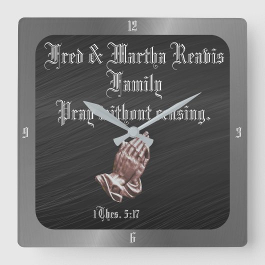 HORLOGE CARRÉE PRAY WITHOUT CEASING (Recto)