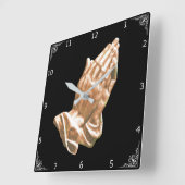 HORLOGE CARRÉE PRAYING HANDS (Angle)