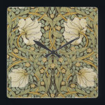 Horloge Carrée Pré-raphate de William Morris Pimpernel Vintage<br><div class="desc">William Morris Pimpernel Floral Vintage Art Wallpaper Design William Morris a quelque chose sur English textile designer, artist, writer, and socialist associated with the Pre-Raphaelite Brotherhood and British Arts and Crafts Movement. He founded a design firm in partnership with the artist Edward Burne-Jones, and the poet and artist Dante Gabriel...</div>