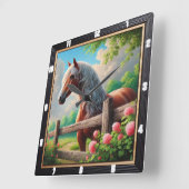 Horloge Carrée Pré Russe Horse (Angle)