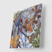 Horloge Carrée Premier style de camouflage hivernal de neige (Angle)