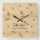Horloge Carrée Prenez le temps Arrière - plan en bois Acrylique h (Recto)